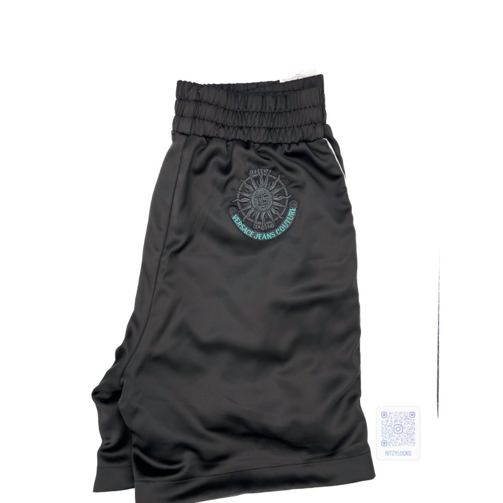 Versace Jeans Couture Luxe Floral Sunflower Black Garland Print Shorts - Picture 3 of 9